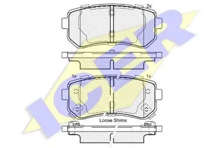 ICER 181955 Колодки торм.задние Hyundai ix35, Kia Optima Sportage 1.0-2.0iCRDi 06>