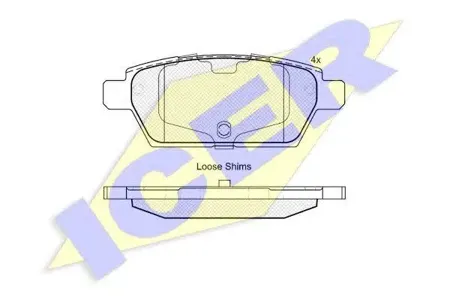 ICER 181975 Колодки торм.задние Mazda 6 2.02.3 02>2.0MRZ2.5MRZ 07>