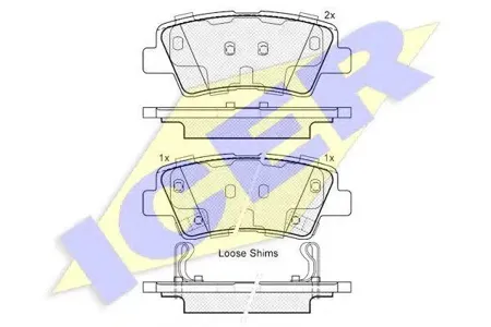 ICER 181976 Колодки торм.задние Kia Soul 1.6iCRDi 09>, Hyundai Sonata V 2.0TiCRDi 05>