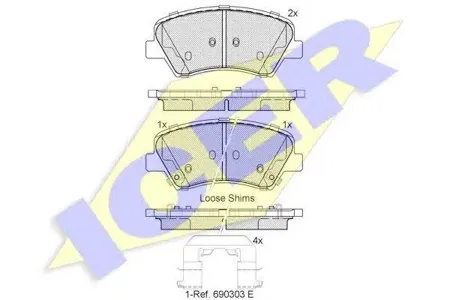 ICER 182029 Колодки торм.передние Hyundai Elantra i30 all 11>
