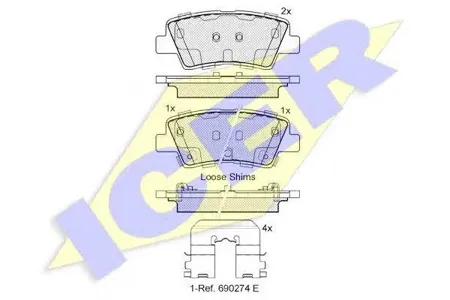 ICER 182036 Колодки торм.задние Hyundai Elantra Solaris Accent , Kia Soul all 09>