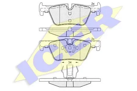 ICER 182049 Колодки торм.задние BMW 1 F20 1.61.82.0D 11>#