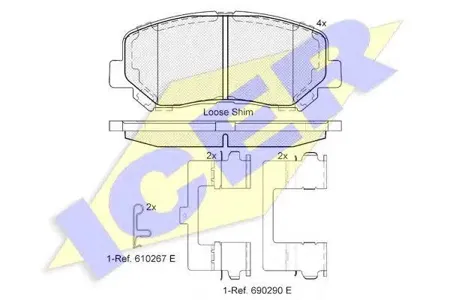 ICER 182055 Колодки торм.передние Mazda CX-5 2.02.0D 11>#