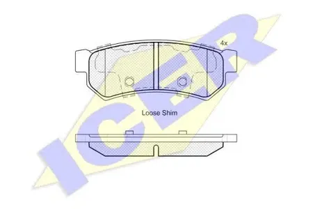 ICER 182058 Колодки торм.задние Daewoo Optra Lacetti Forenza 1.41.61.8 06>