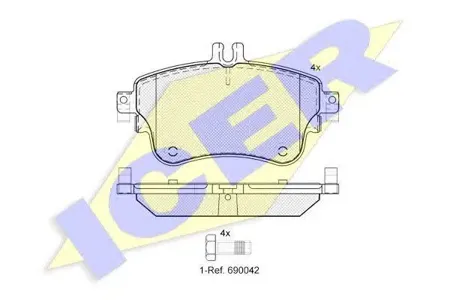 ICER 182062 Колодки торм.передние Mercedes W246 1.8CDi 11>#
