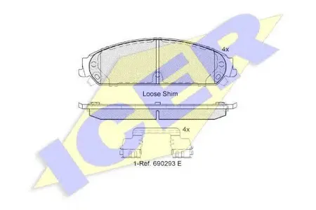 ICER 182068 колодки диковые передние Chrysler 300C 3.0CRD3.55.7 04>