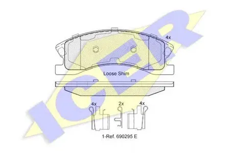 ICER 182075 Колодки торм.передние Jeep Grand Cherokee II 4.0i-3.1TD 02>