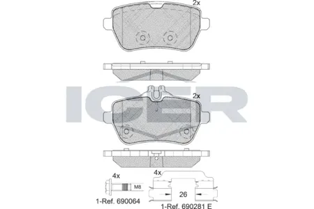 ICER 182076400 Колодки торм. дисковые