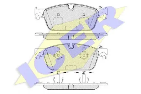 ICER 182104 Колодки торм.передние Mercedes GL X166 3.0-4.52.2CDI 12>