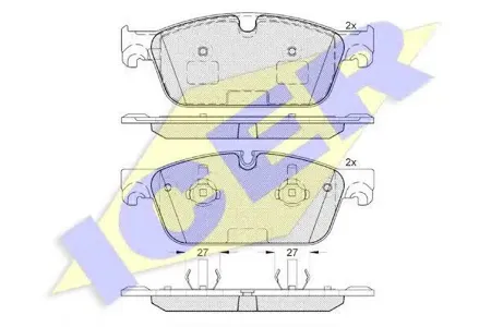 ICER 182105 Колодки торм.передние Mercedes GL X166 3.0-4.52.2CDI 12>
