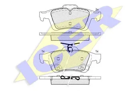 ICER 182106 Колодки торм.задние Ford Focus III 1.61.6 EcoBoost1.6TDCi2.0TDCi 11>