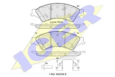 ICER 182109 Колодки торм.передние Ford Ranger 2.2TDCI3.2TDCI 11>