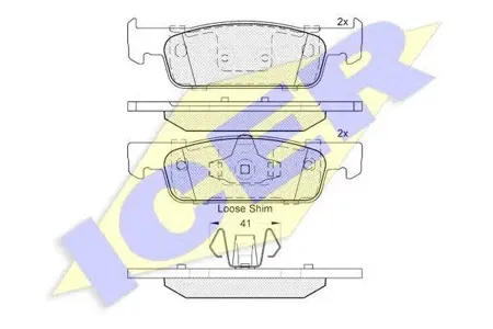 ICER 182115 Колодки торм.передние Renault Clio IV, Dacia Logan II Sandero II 1.21.5dCi 12>