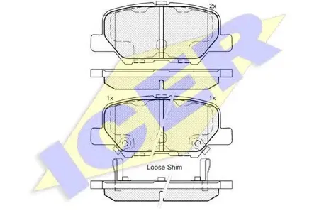 ICER 182118 Колодки торм.задние Mazda 6, Mitsubishi Outlander 2.02.4i 12>