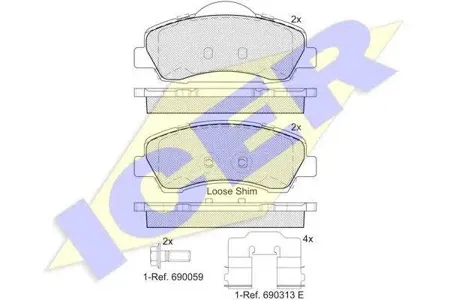 ICER 182131 Колодки торм.передние Peugeot 301 1.2-1.6 12>308 II 1.2T-2.0D 13>