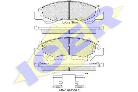 ICER 182138 Колодки торм.передние Chevrolet Tahoe , Cadillac Escalade , Ssung Yong Musso
