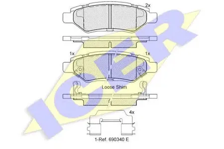 ICER 182142 Колодки торм.задние Cadillac CTS II 2.83.6 08-11