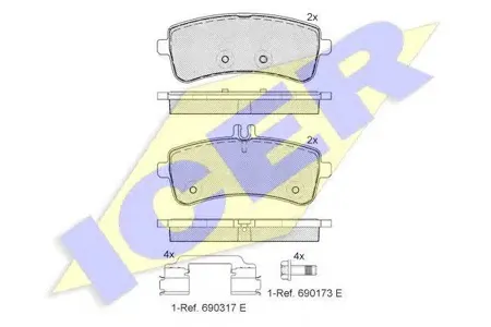 ICER 182145 Колодки торм.задние Mercedes W222С217 4.76.0i 13>