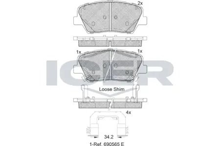 ICER 182147203 Колодки торм.