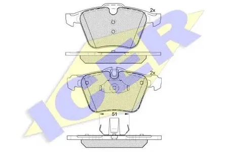 ICER 182149 Колодки торм.передние Jaguar F-TypeXJ 3.05.03.0D 09>