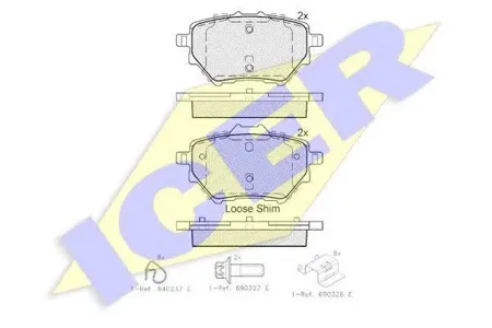 ICER 182162 Колодки торм.задние Peugeot , Citroen C4 Picasso 1.61.6HDi 13>