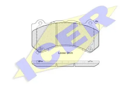 ICER 182164 Колодки торм.передние Jeep Grand Cherokee IV, Cadillac CTS II 2.0T6.2 08>