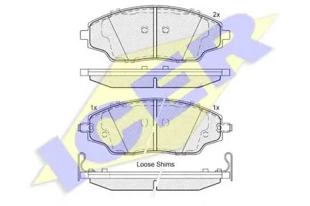 ICER 182167 Колодки торм.передние Daewoo Aveo 1.2i1.4i 02>