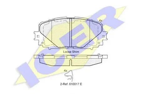 ICER 182168 Колодки торм. Toyota Yaris III Vitz Salon 1.5 Delantera