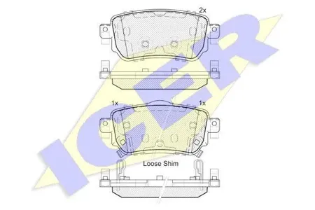 ICER 182188 Колодки торм.задние Nissan Qashqai 1.2-1.6iDCi 14>