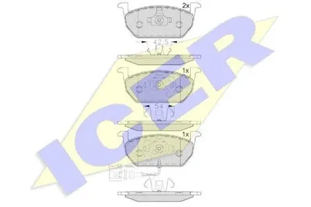 ICER 182189 Колодки торм.передние Audi A3 (8V1, 8VS, 8V7, 8PA) (0412=>), Audi ( Faw ) A3 (8VS,