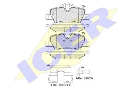 ICER 182190 Колодки торм.задние BMW MINI 13>