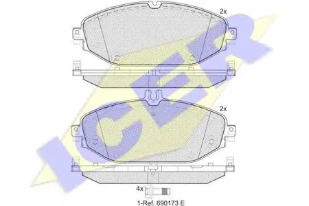 ICER 182213 Колодки торм.передние Mercedes W205 C250C300 13>
