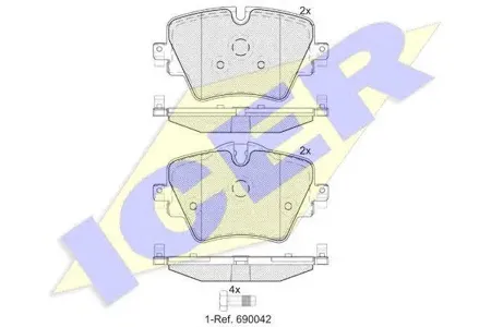ICER 182216 Колодки торм.передние BMW 2X1 (F45F46F48), MINI (F54) 1.5-2.0 14->