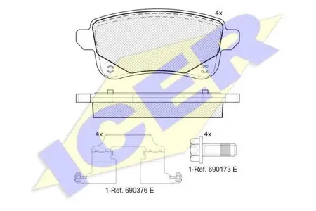 ICER 182222 Колодки торм.диск. Renault Megane III (DZ01) (1108-)