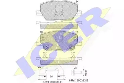 ICER 182243 Колодки торм.