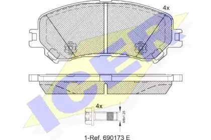 ICER 182259 Колодки торм.