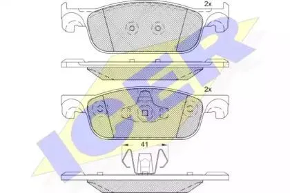 ICER 182274 Колодки торм.передние X-RAY длина 155мм