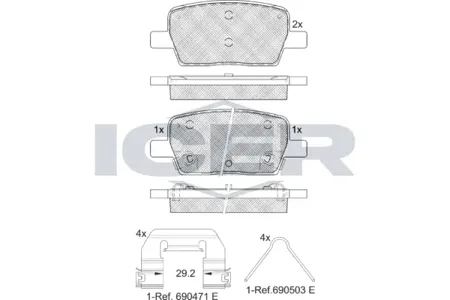 ICER 182278 Колодки торм.задние
