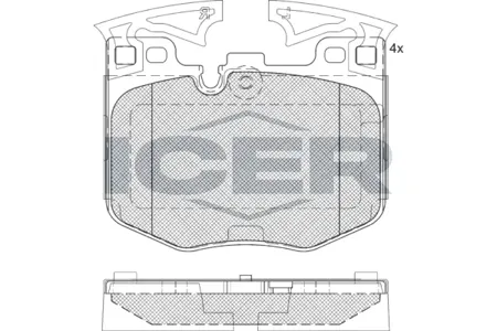 ICER 182280 Колодки торм.передние BMW 3(G20)5(G30)6(G32)7(G11)X3(G01)X5(G05)X6(G06)X7(G07) -