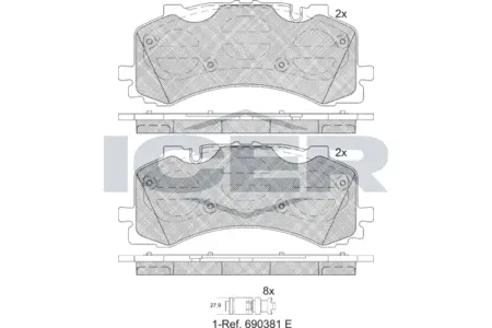 ICER 182281 Колодки торм.