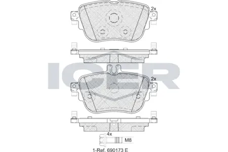 ICER 182290 Колодки торм.задние Mercedes E W213 2.0-3.0 16>