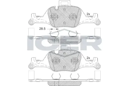 ICER 182291 Колодки торм.диск. передн. BMW 5 Series (G30) (0916-)