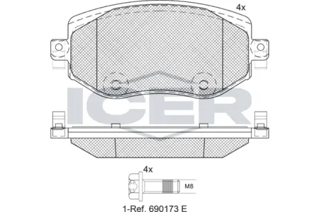 ICER 182292 Колодки торм.