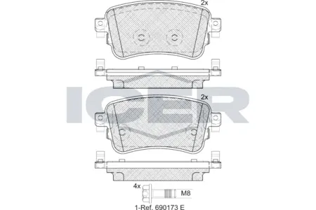 ICER 182294 Колодки торм.