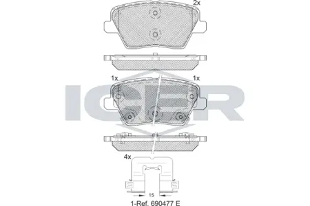 ICER 182318 Колодки торм.дисковые задн. Hyundai i30 (2016-)  Kia Ceed (2018-)