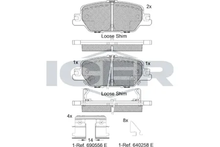 ICER 182323 Колодки торм.