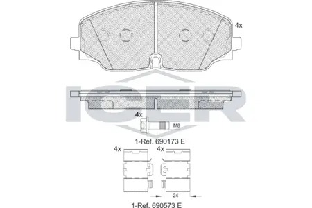 ICER 182328 Колодки торм. дисковые передние VW TERAMONT (0A1) SUV 03.2017-