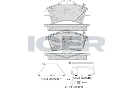 ICER 182329 Колодки торм.