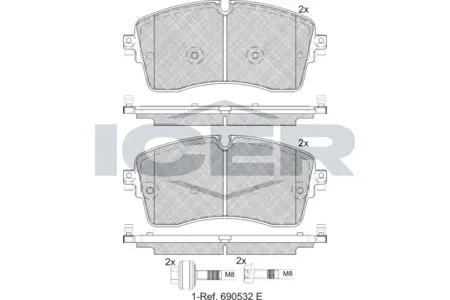 ICER 182335200 Колодки торм.передние 182335-200 Ford Mondeo IV C-Max Galaxy Freelander II, Volvo S80V70 06>