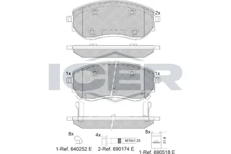 ICER 182342 Колодки торм.передние